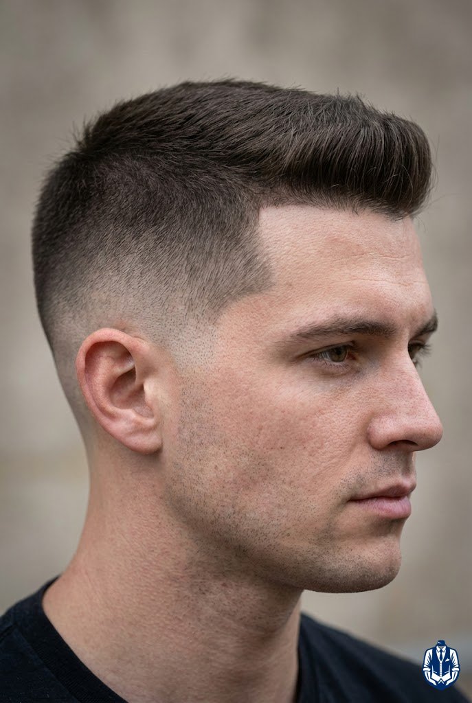 Long Buzz Cut With Drop Fade