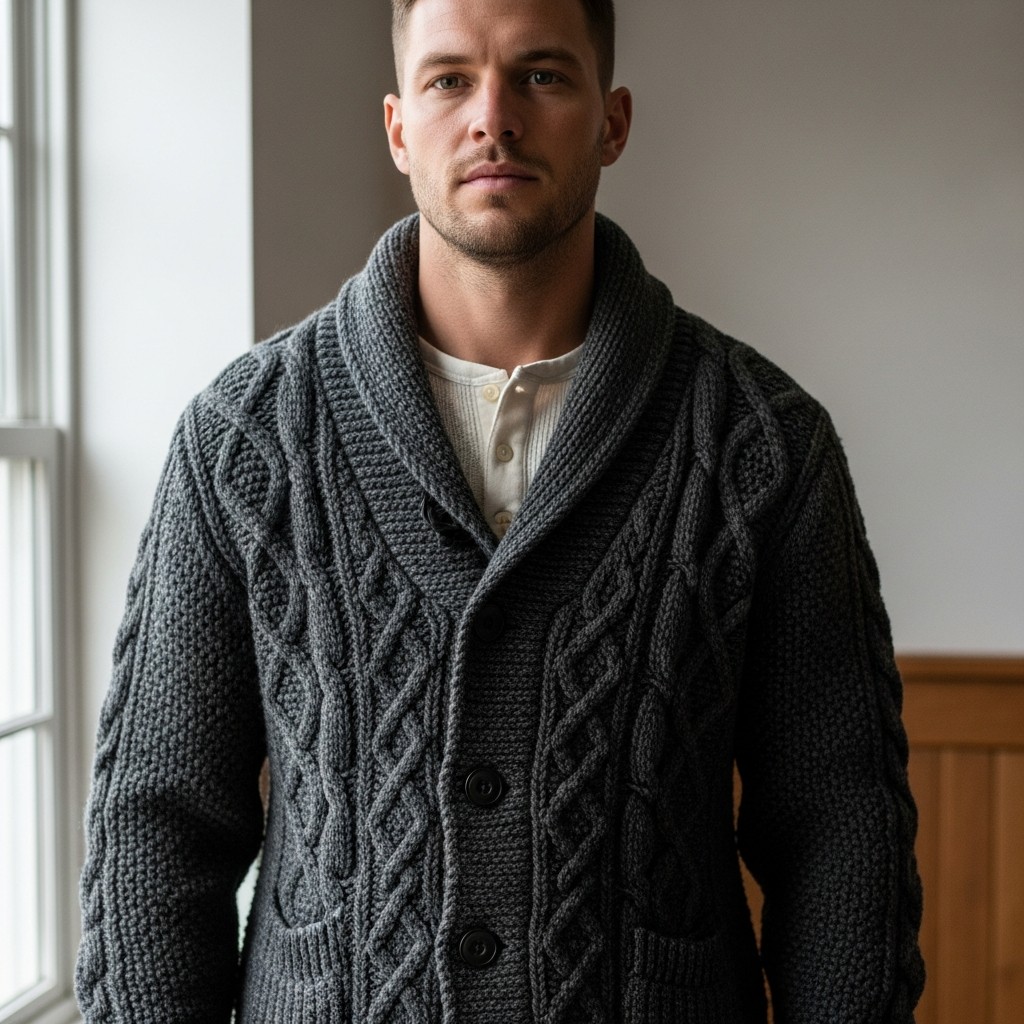 Shawl Collar Cardigan - 35 Practical Country Outfits for Men