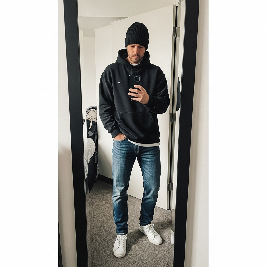 Black Streetwear Classic - 50 Beanie Outfit Ideas for Men