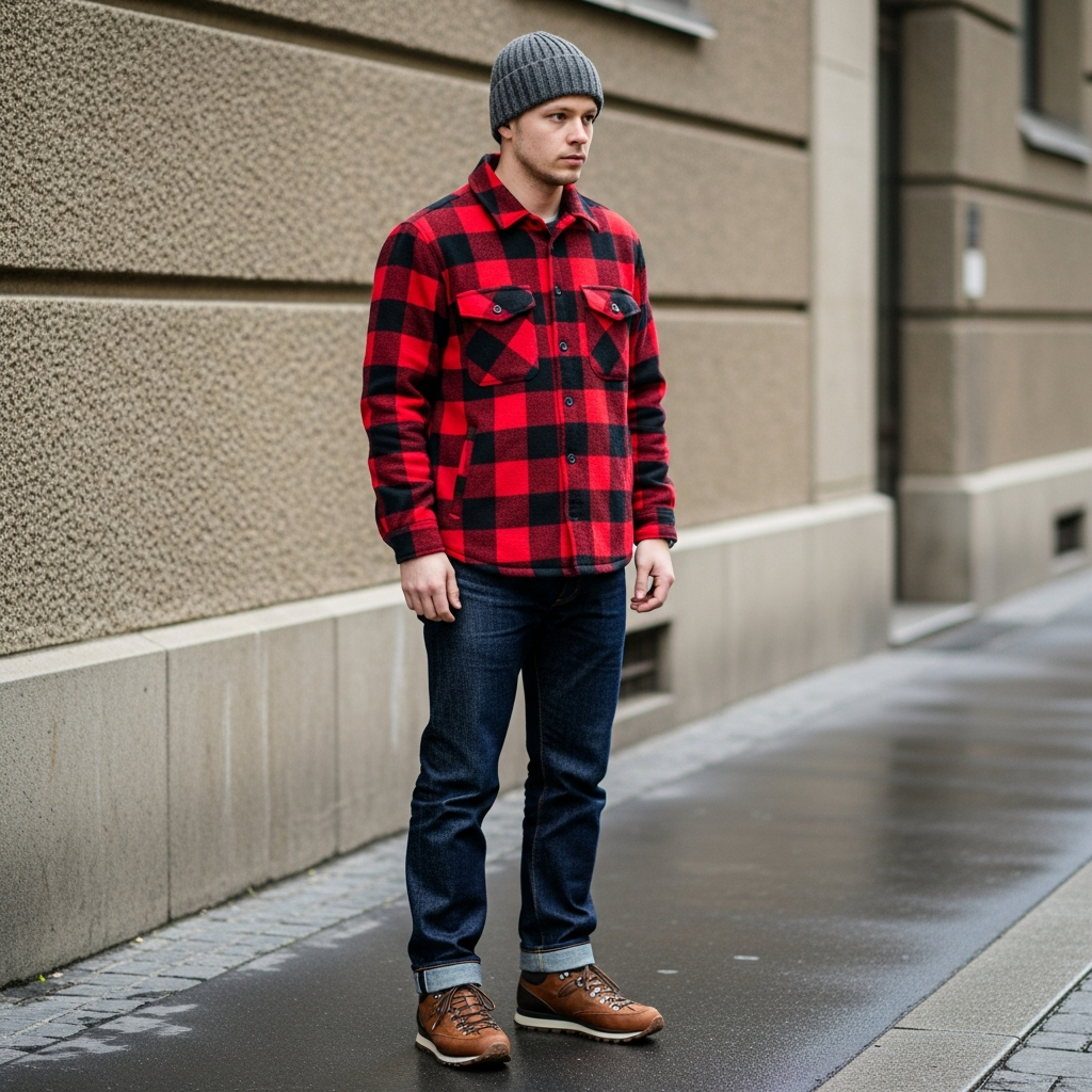 Outdoors Overshirt Look - 50 Beanie Outfit Ideas for Men