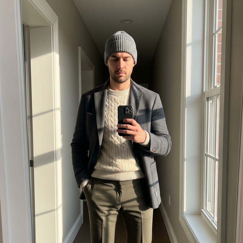 Smart Casual Blazer - 50 Beanie Outfit Ideas for Men