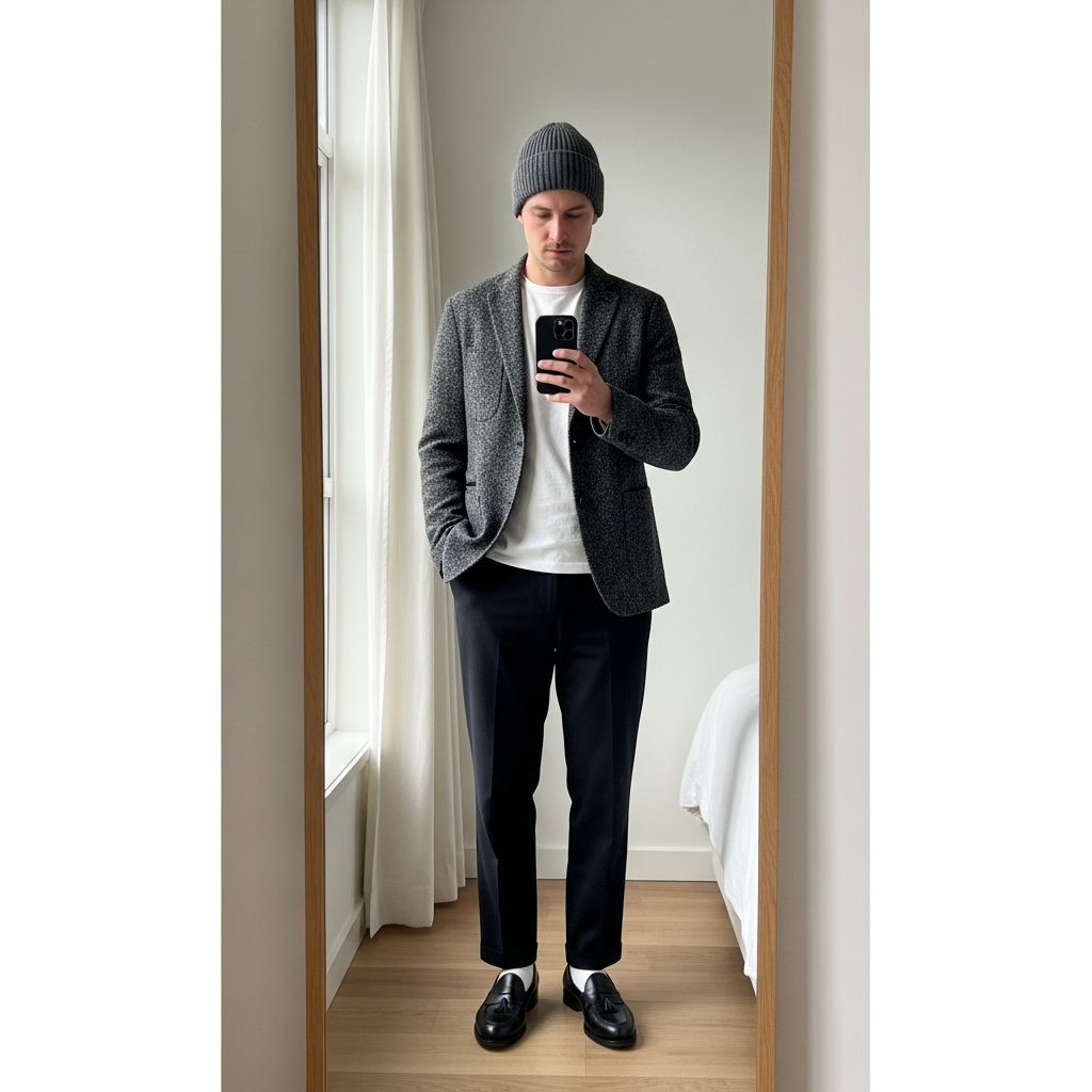 Modern Wool Blazer - 50 Beanie Outfit Ideas for Men