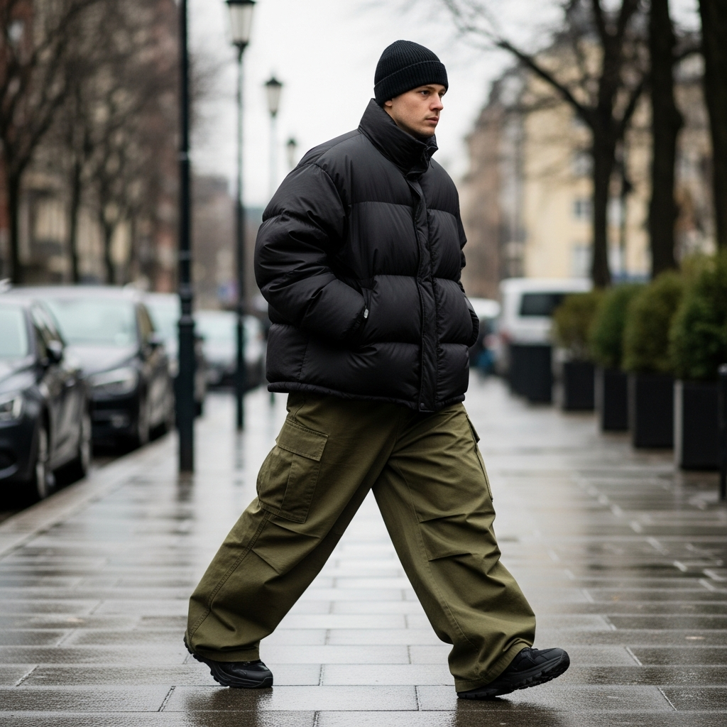 Slouchy Puffer Silhouette - 50 Beanie Outfit Ideas for Men