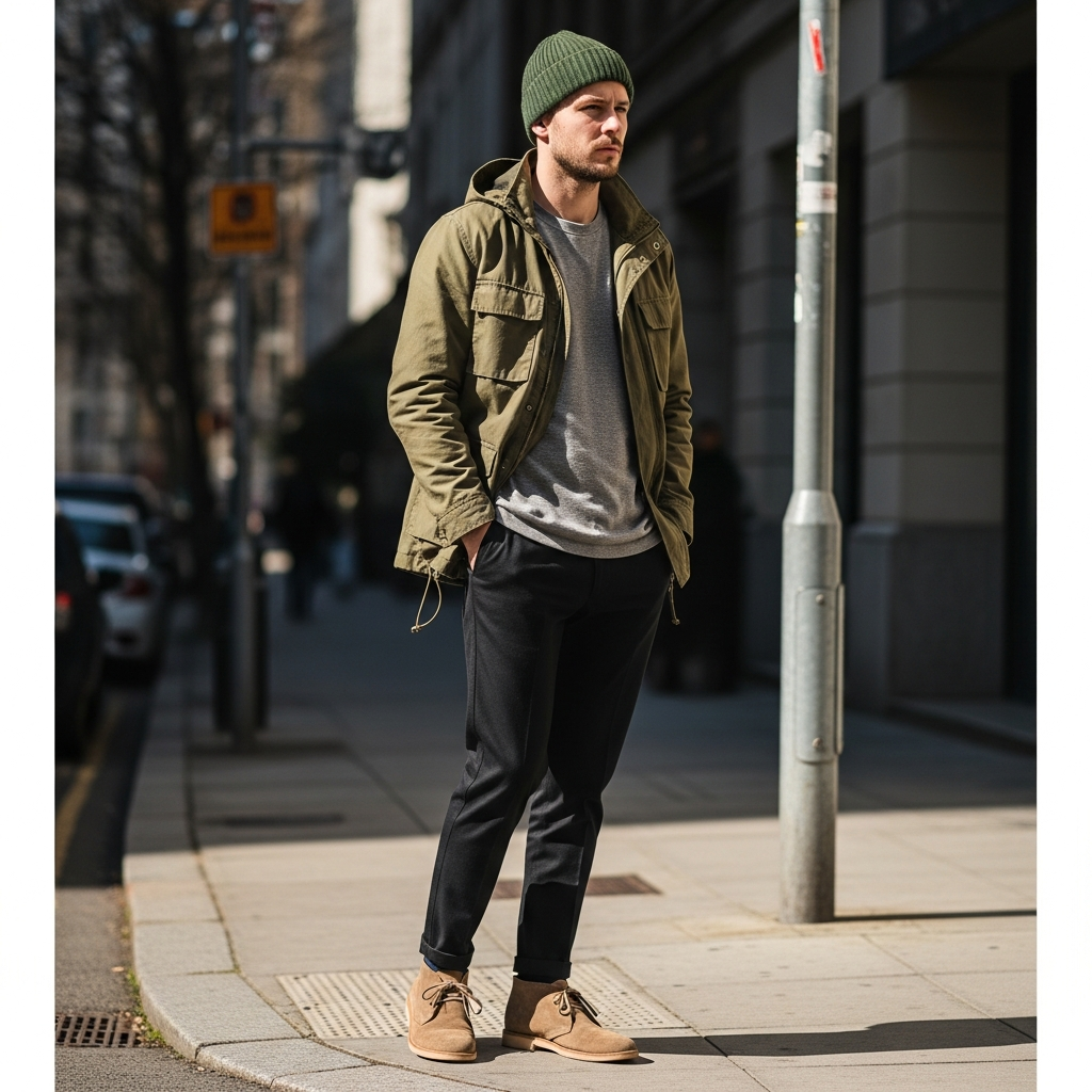 Utility Jacket Outfit - 50 Beanie Outfit Ideas for Men