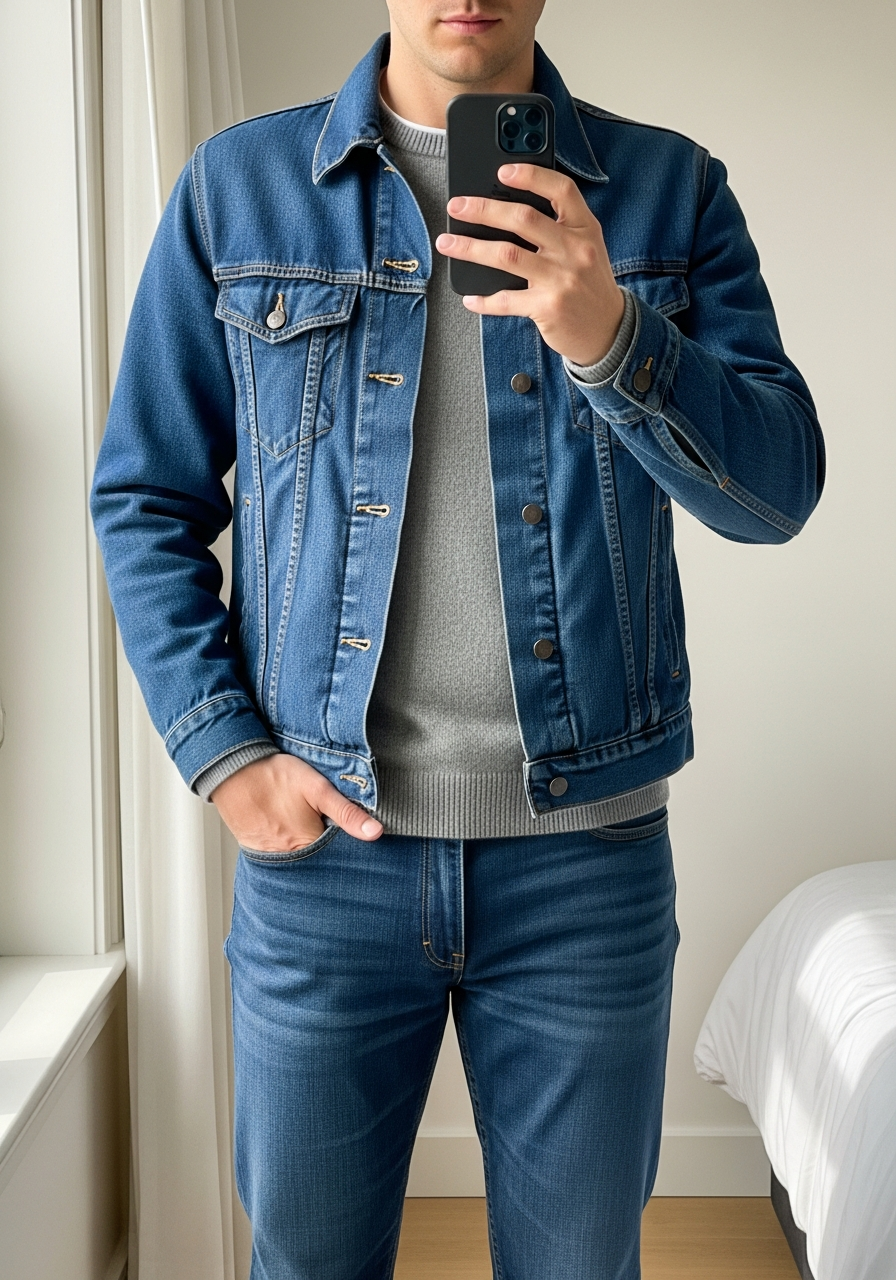 Wool Sweater Texture - 50 Denim Jacket Outfit Ideas for Men