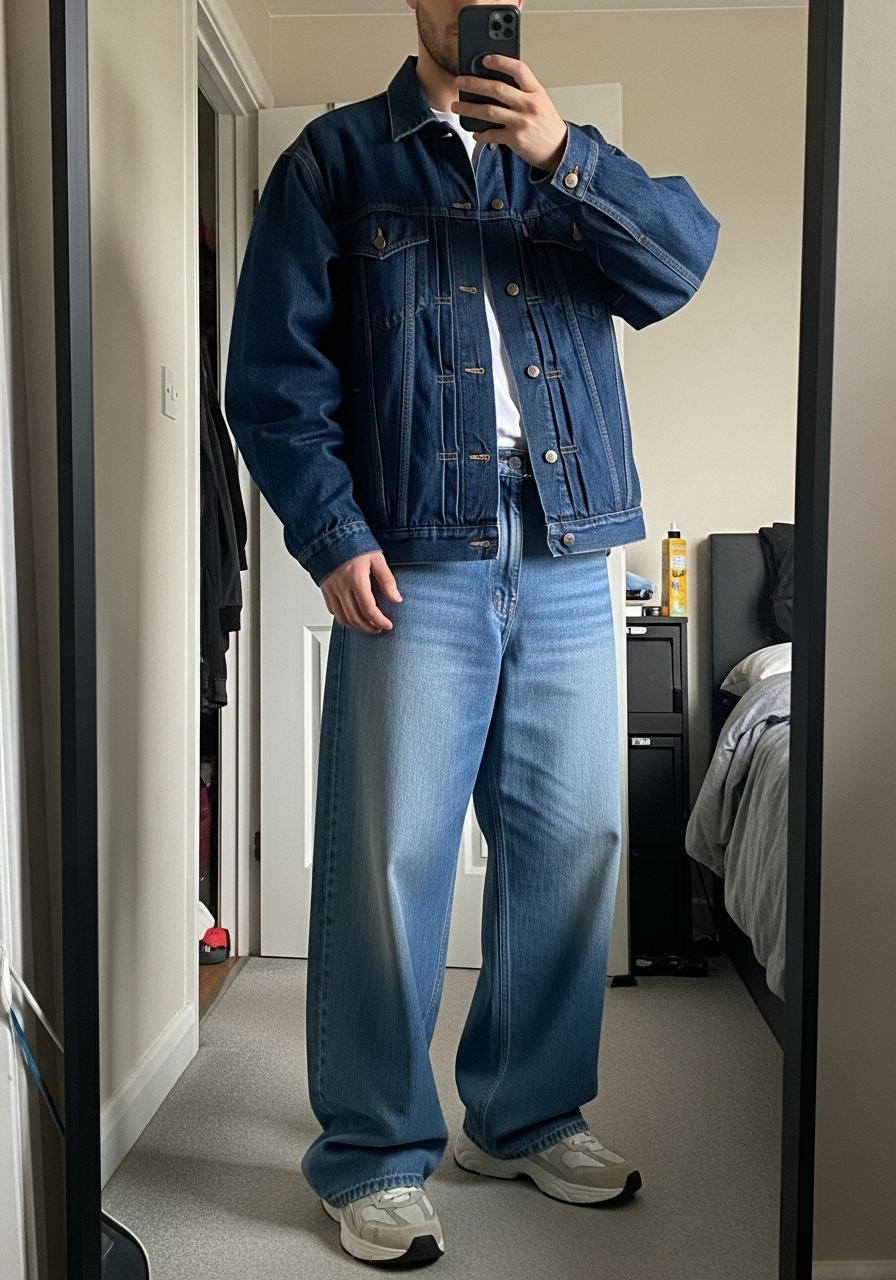 Boxy and Wide Denim - 50 Denim Jacket Outfit Ideas for Men