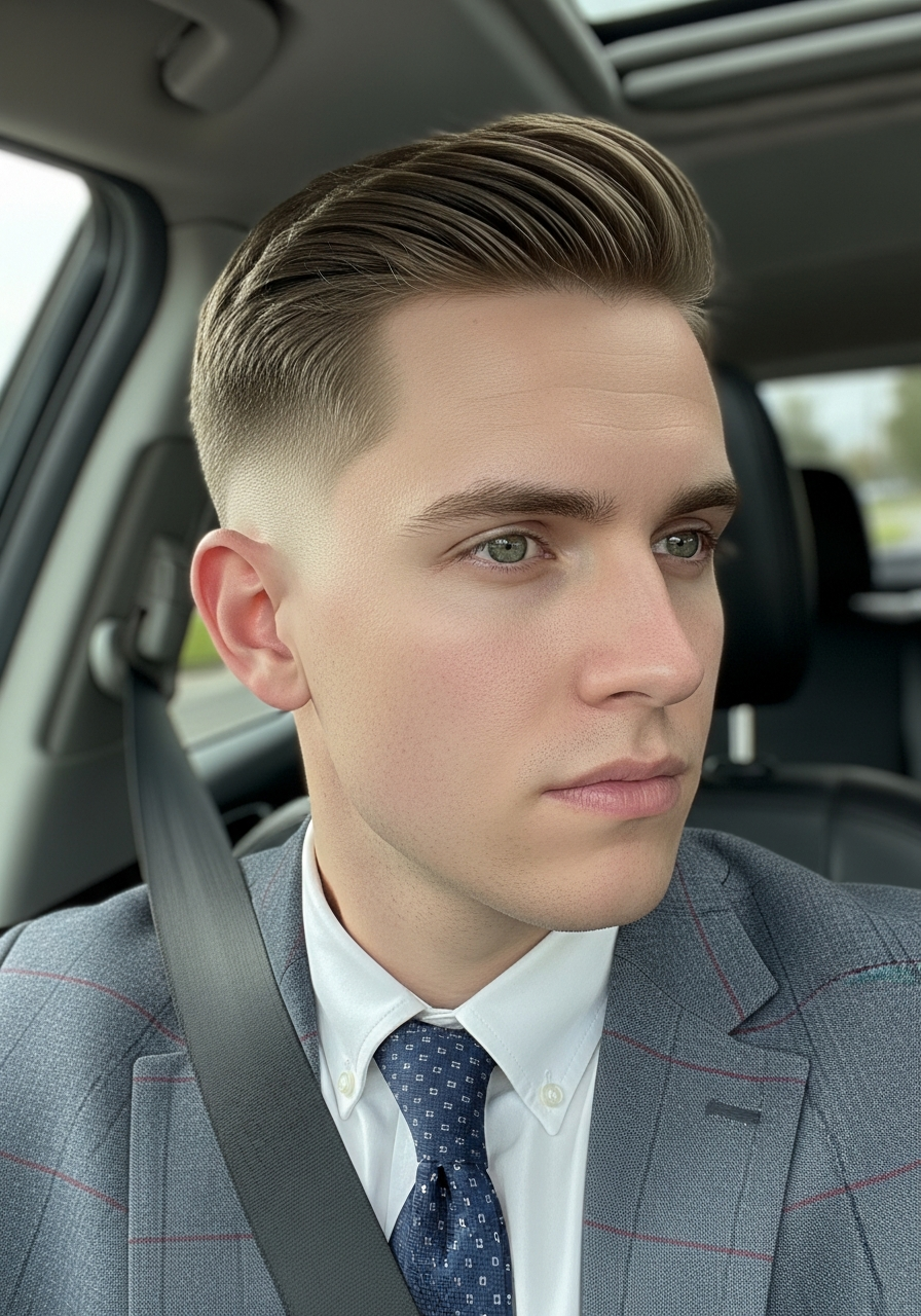 Low Tapered Side Part - 50 Ivy League Haircuts