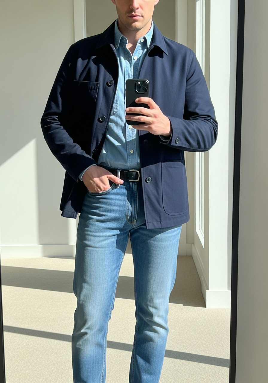 Tonal Blue Polish - 50 Light Blue Jeans Outfits for Men: The Ultimate Style Guide