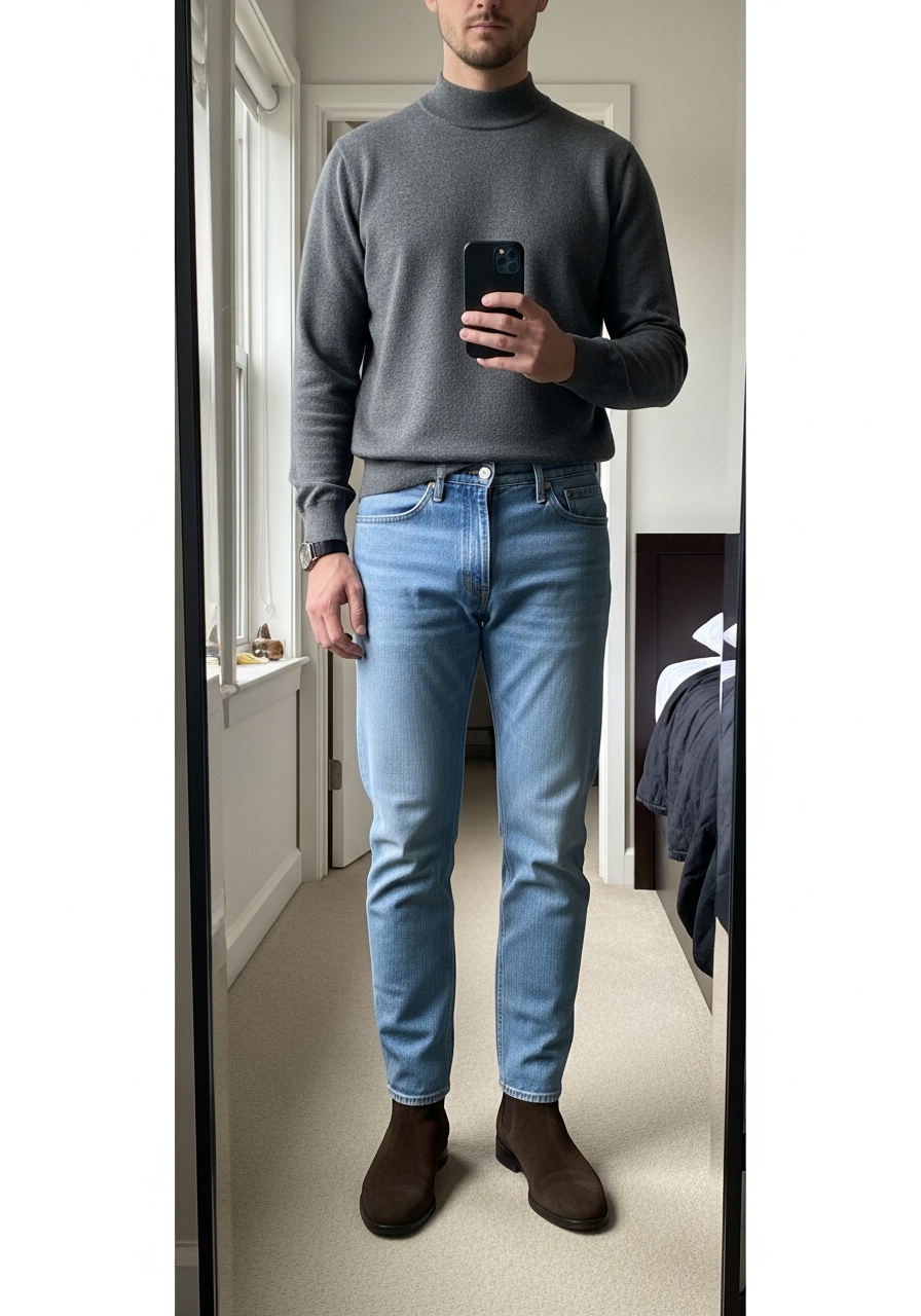 Chelsea Boot Versatility - 50 Light Blue Jeans Outfits for Men: The Ultimate Style Guide