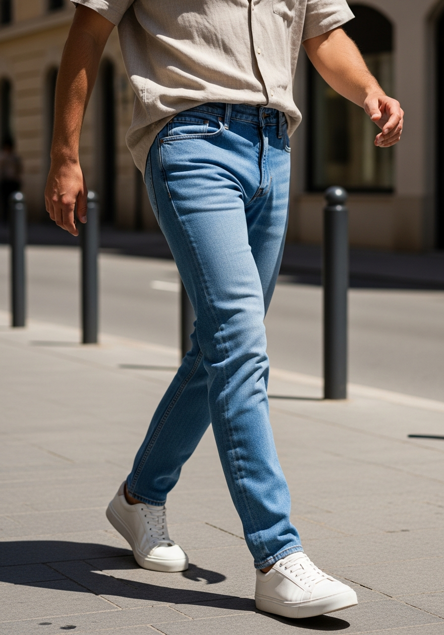 Summer Linen Look - 50 Light Blue Jeans Outfits for Men: The Ultimate Style Guide