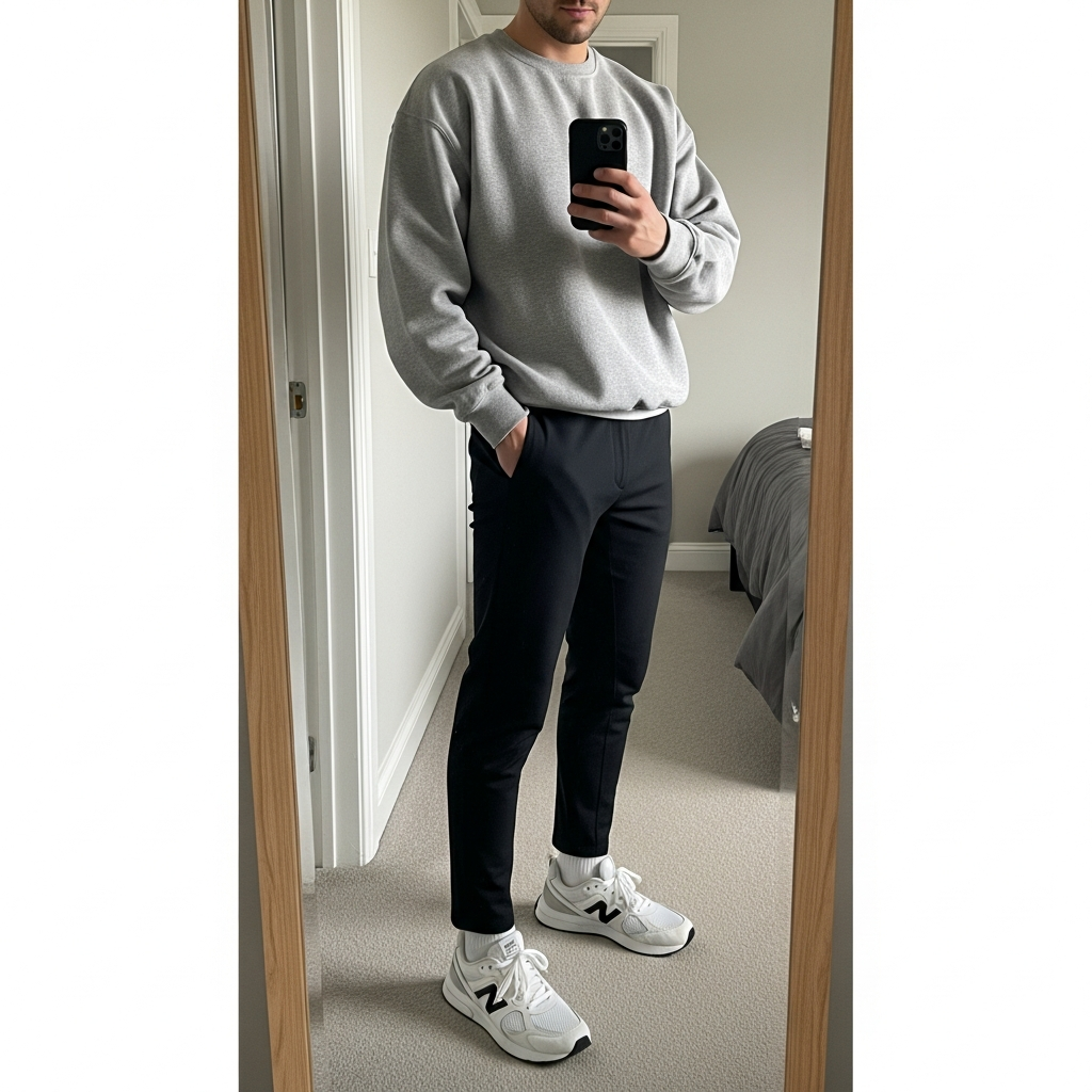 Crewneck, Performance Pants - 50 Oversized Crewneck Outfit Ideas for Men