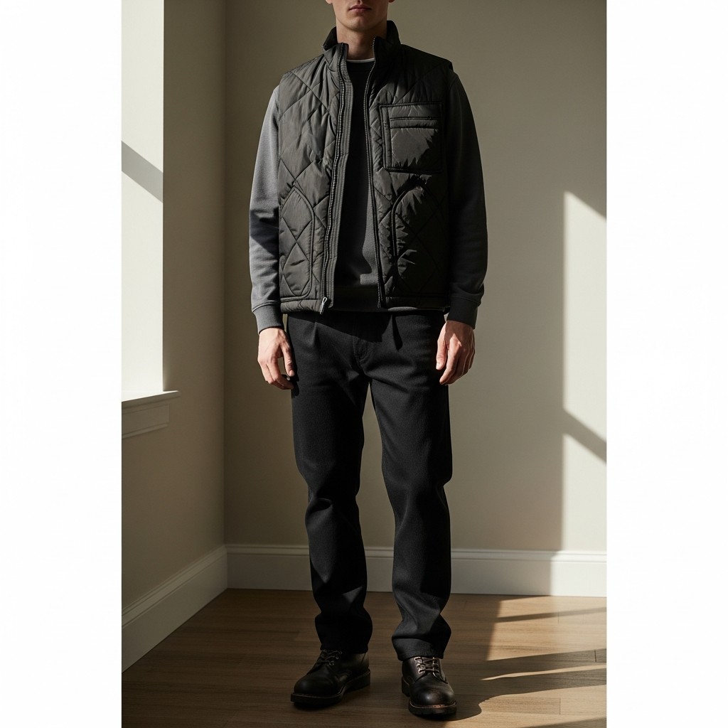 Vest, Functional Style - 50 Black Jeans Outfit Ideas For Men