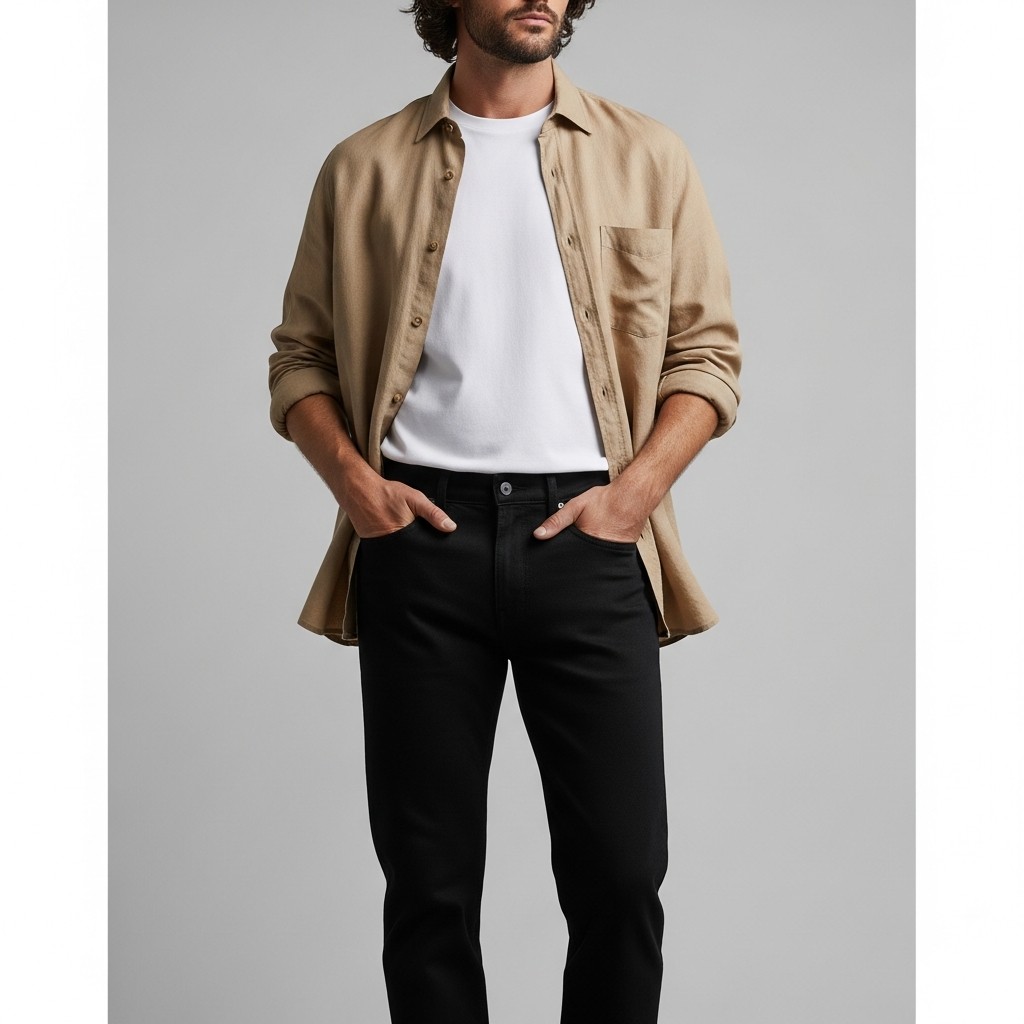 Linen for Summer - 50 Black Jeans Outfit Ideas For Men