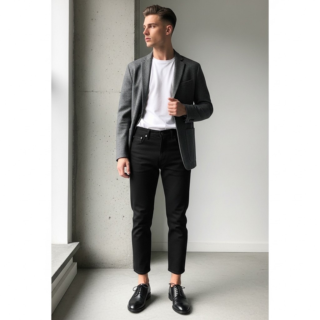 The Cropped Ankle Look - 50 Black Jeans Outfit Ideas For Men