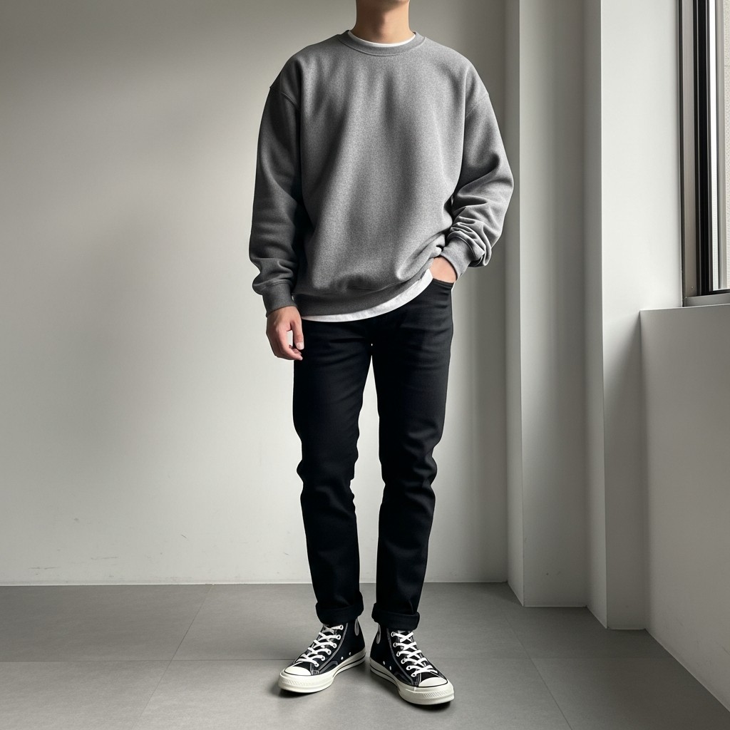 Sweatshirt, Relaxed - 50 Black Jeans Outfit Ideas For Men