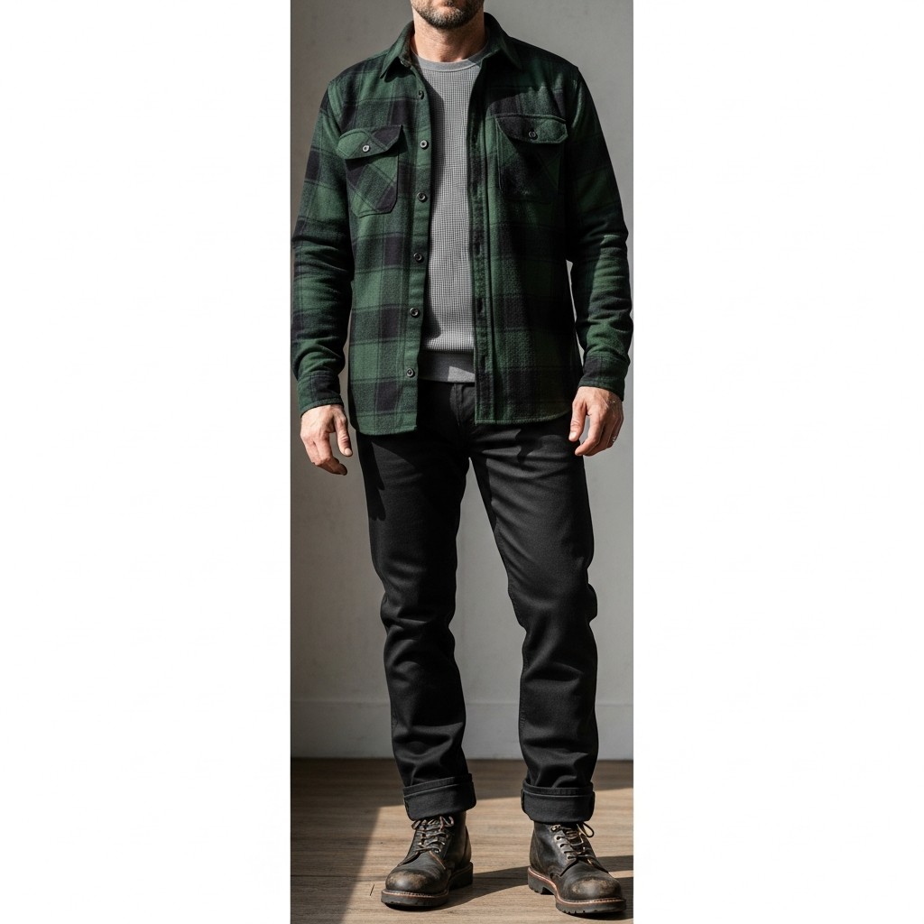 Flannel, Rugged Boots - 50 Black Jeans Outfit Ideas For Men