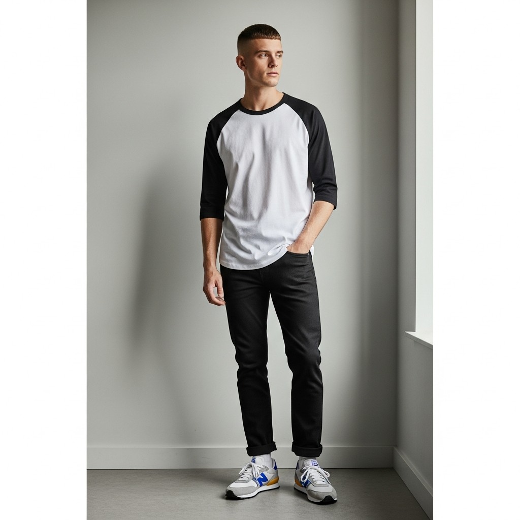 Sporty Baseball Tee - 50 Black Jeans Outfit Ideas For Men