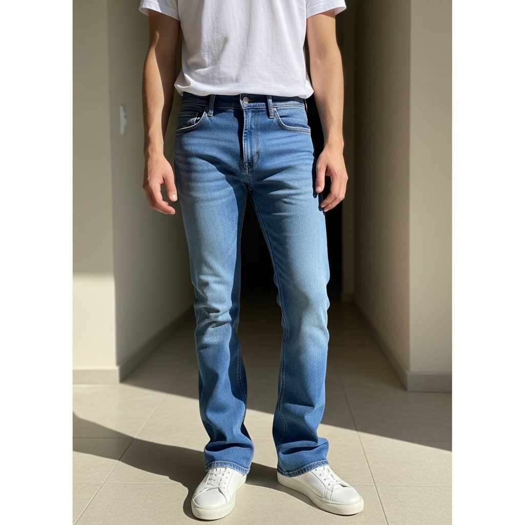 Clean Tee + Sneakers - 50 Bootcut Jeans Outfit Ideas For Men