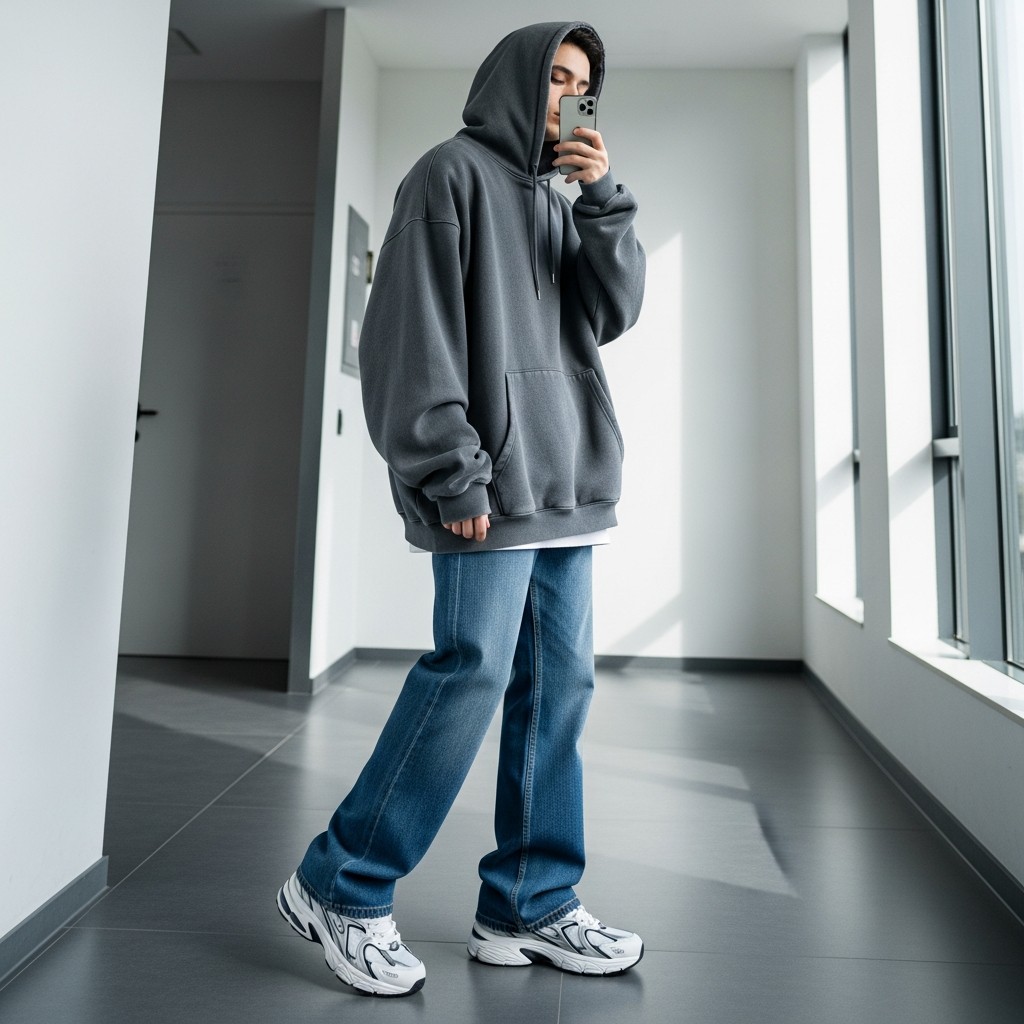 Oversized Hoodie Street - 50 Bootcut Jeans Outfit Ideas For Men