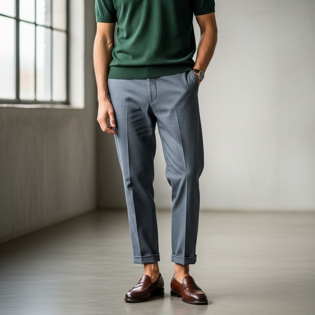 Trousers, Knit Shirt, Sockless - 50 Penny Loafer Outfits For Men