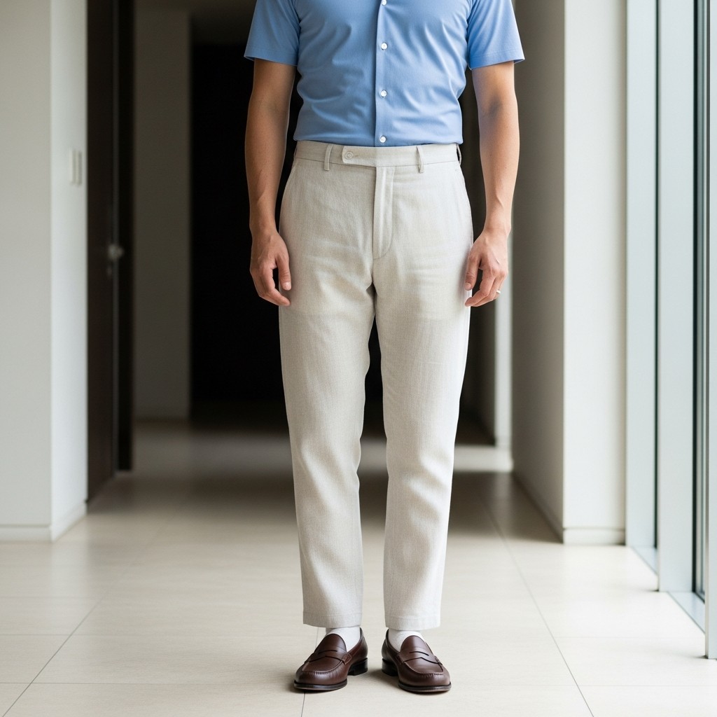 Short Sleeve Shirt, Linen Pants - 50 Penny Loafer Outfits For Men