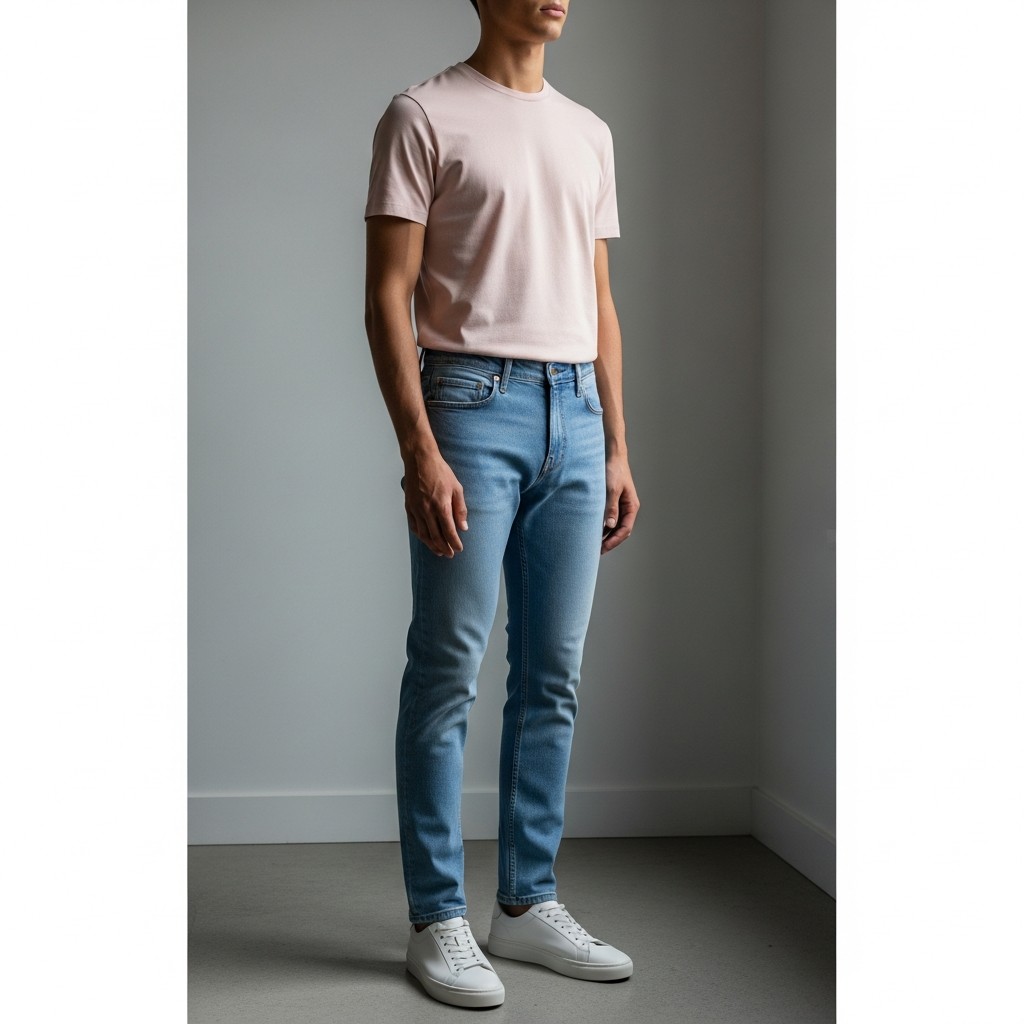 The Minimalist Pink Tee - 50 Ways to Wear a Pink Shirt (Practical Style Guide)