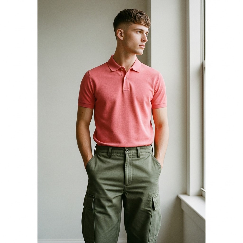 Olive Green Contrast - 50 Ways to Wear a Pink Shirt (Practical Style Guide)