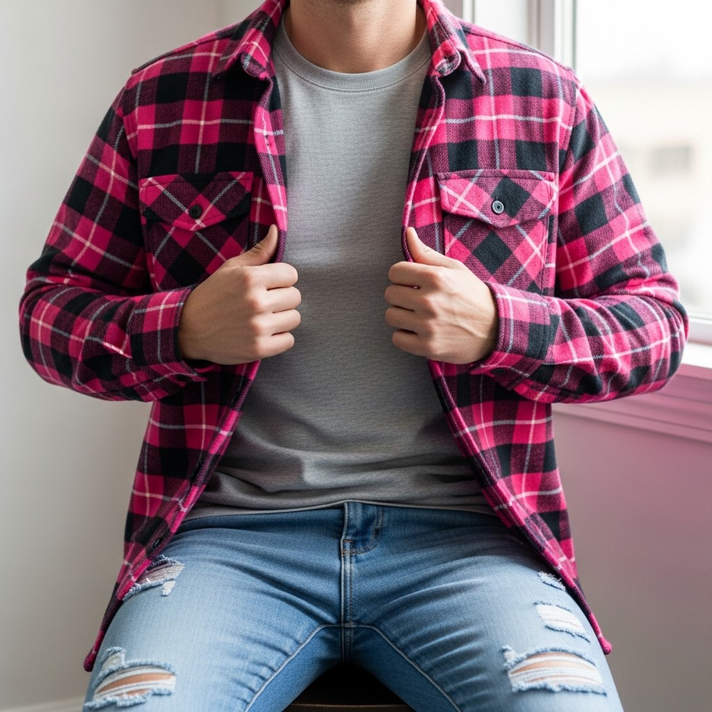 Pink Plaid Flannel - 50 Ways to Wear a Pink Shirt (Practical Style Guide)