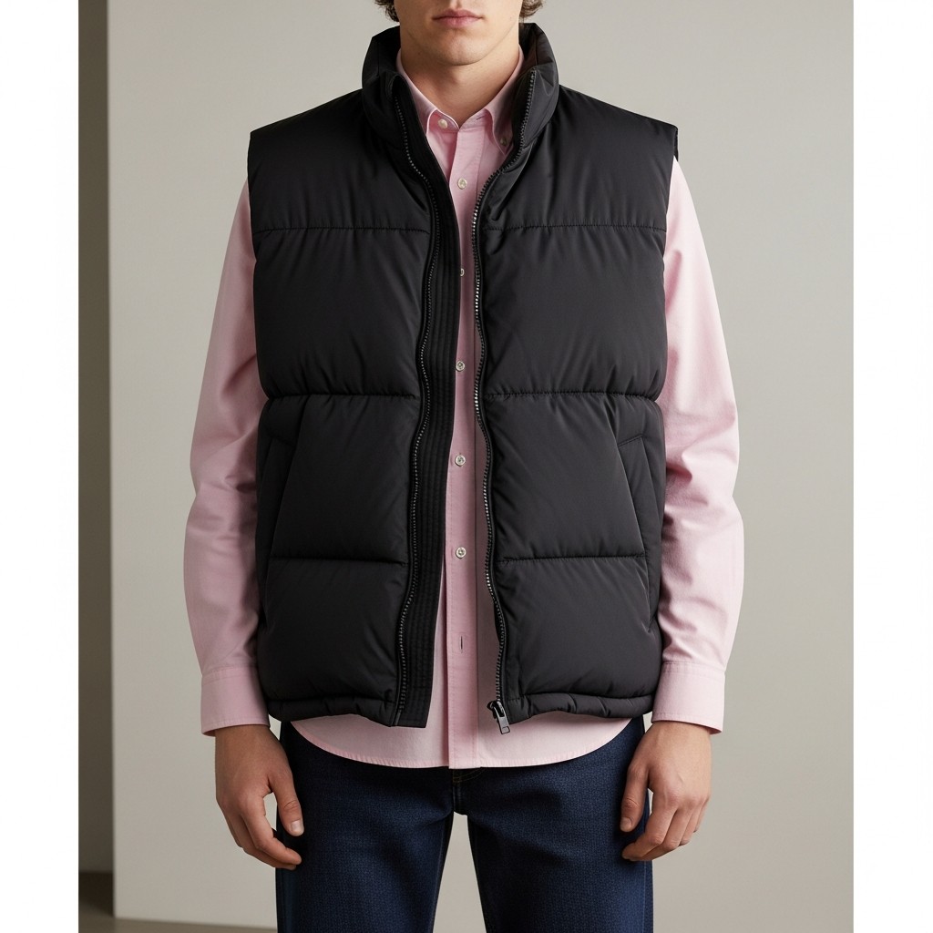 Black Puffer Layer - 50 Ways to Wear a Pink Shirt (Practical Style Guide)