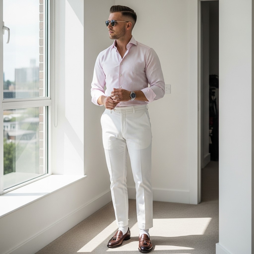 Pink Stripe, White Base - 50 Ways to Wear a Pink Shirt (Practical Style Guide)