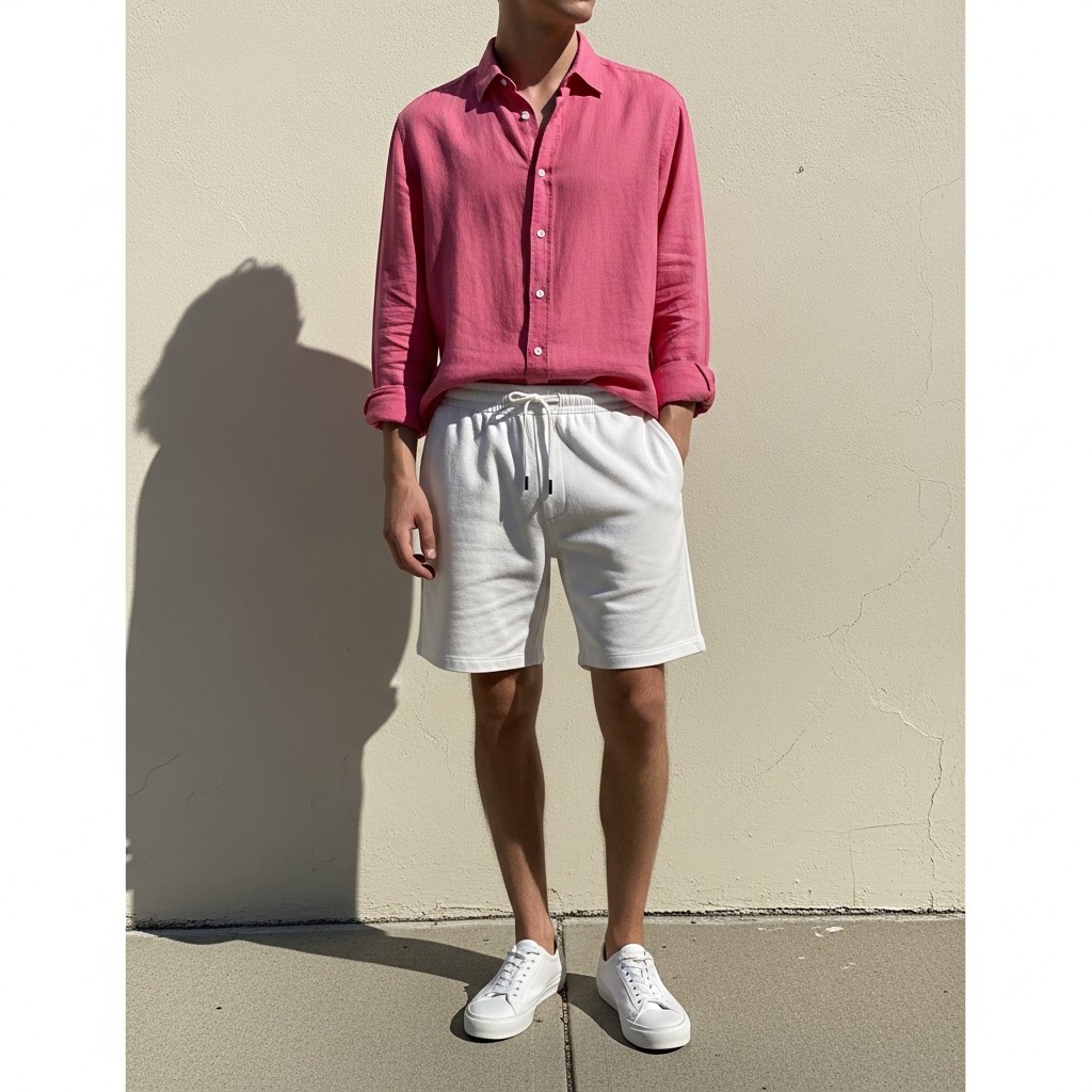 Pink Linen Vacation - 50 Ways to Wear a Pink Shirt (Practical Style Guide)