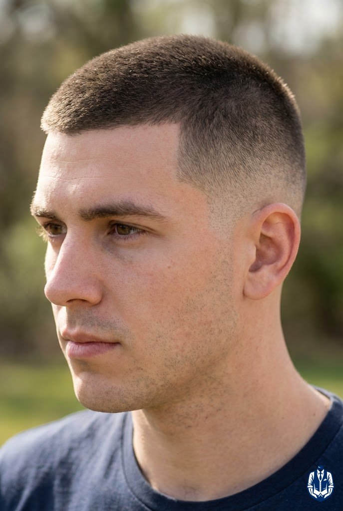 Long Buzz Cut With Mid Fade