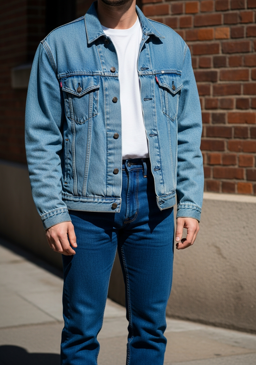 Light Denim Contrast - Blue Jeans Outfit Ideas for Men