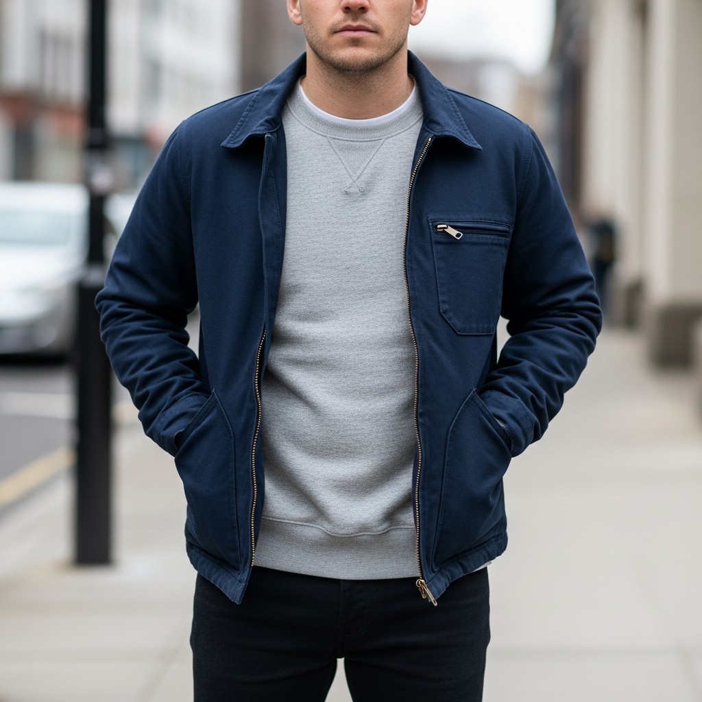Navy and Gray Mix - Carhartt Jacket Outfit Ideas For Men