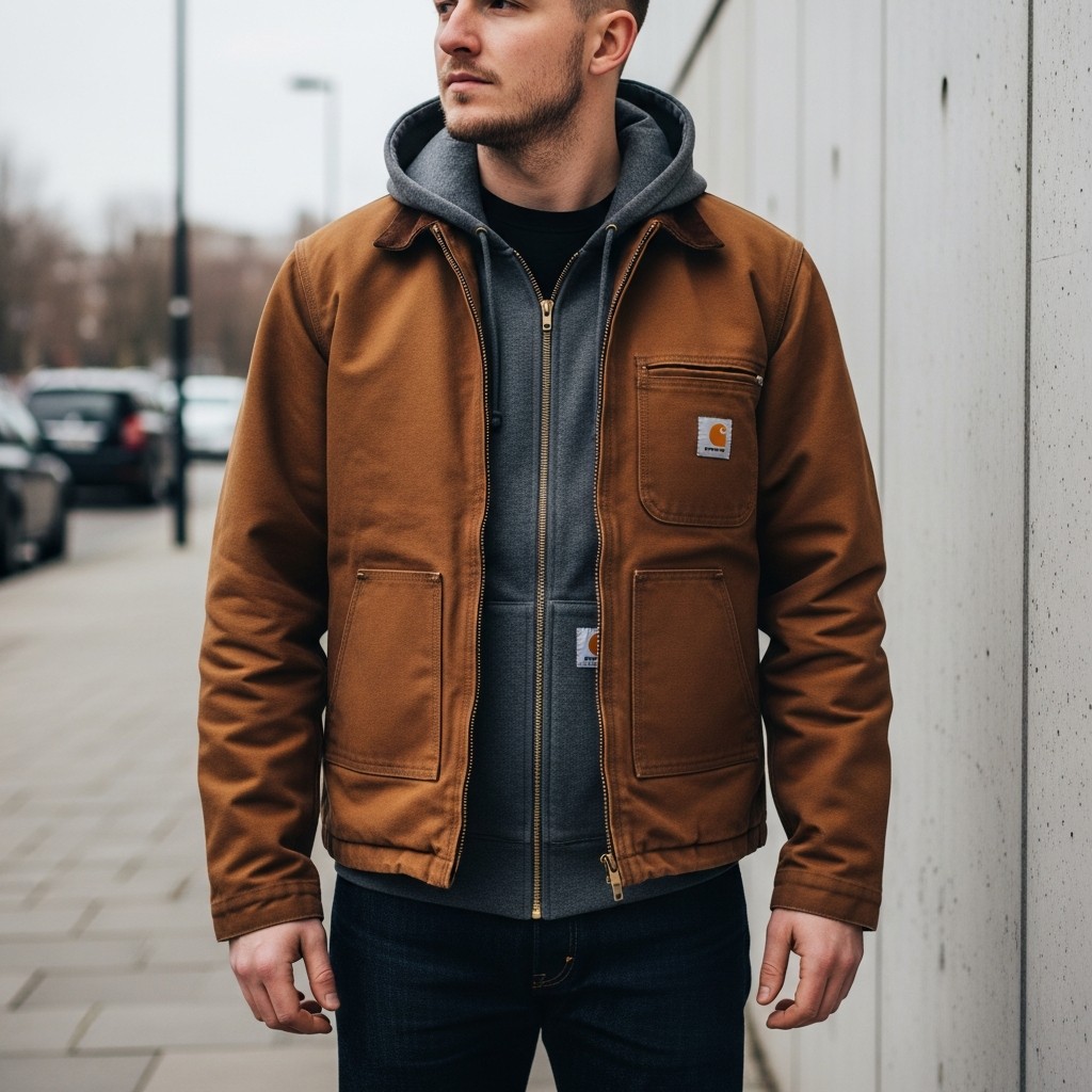 Layered Hoods Look - Carhartt Jacket Outfit Ideas For Men