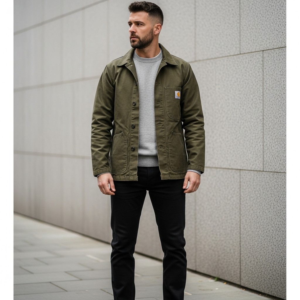 Olive Green Utility - Carhartt Jacket Outfit Ideas For Men