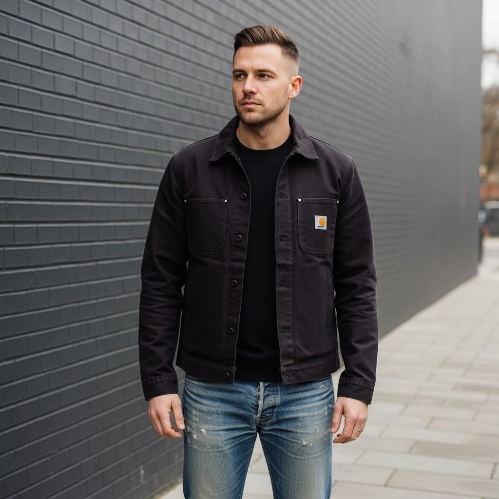 Worn-In Faded Jeans - Carhartt Jacket Outfit Ideas For Men