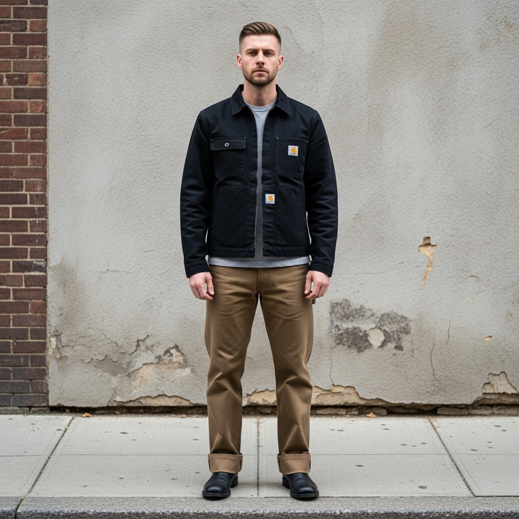 The Dickies Cuff: How to Wear Work Pants Right - Carhartt Jacket Outfit Ideas For Men