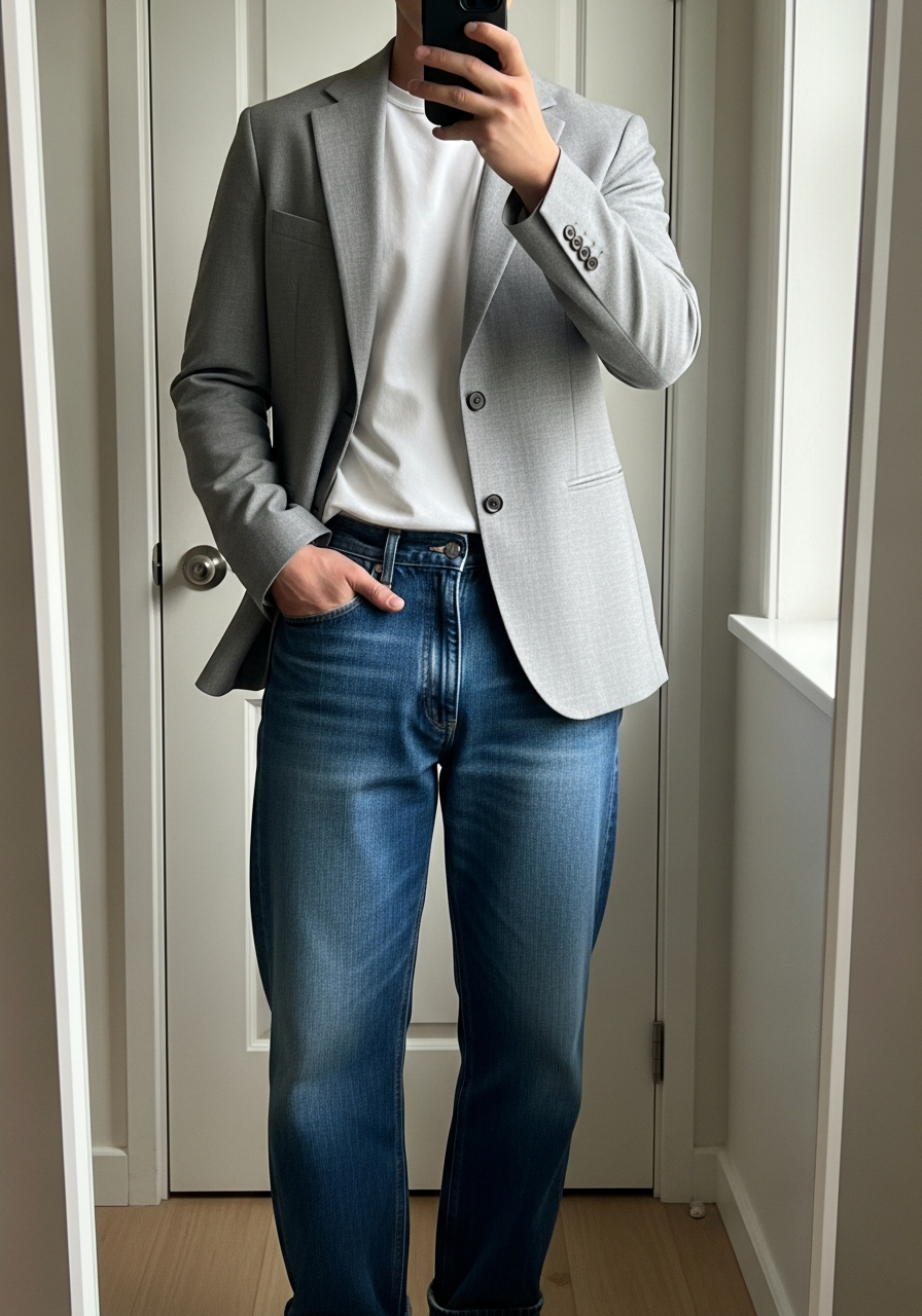 Blazer for Business Casual - Loose Jeans Outfit Men: 50 Ways To Wear Them