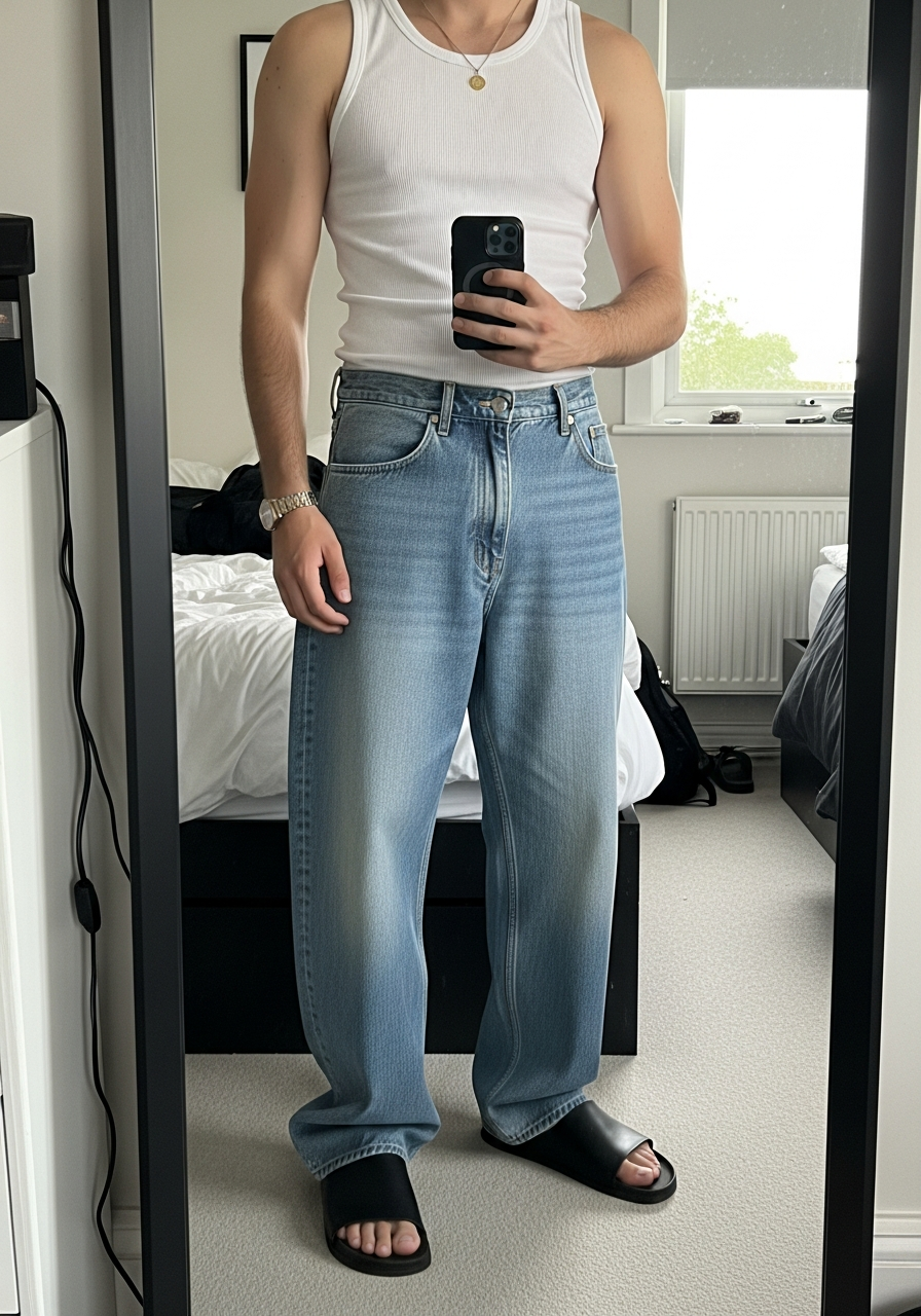 Tank Top Summer Vibe - Loose Jeans Outfit Men: 50 Ways To Wear Them