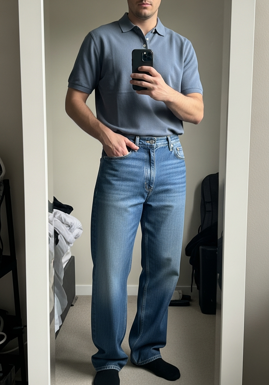 Lightweight Polo Shirt - Loose Jeans Outfit Men: 50 Ways To Wear Them
