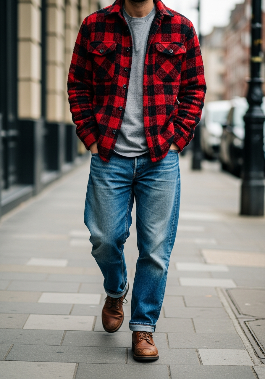 Flannel Shirt Layer - Loose Jeans Outfit Men: 50 Ways To Wear Them
