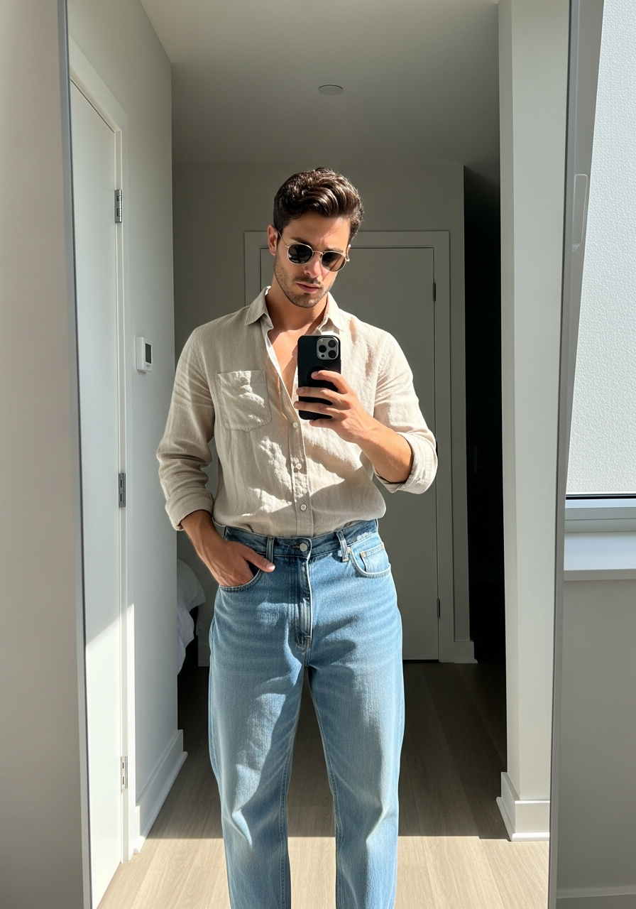 Linen Shirt, Summer Ready - Loose Jeans Outfit Men: 50 Ways To Wear Them