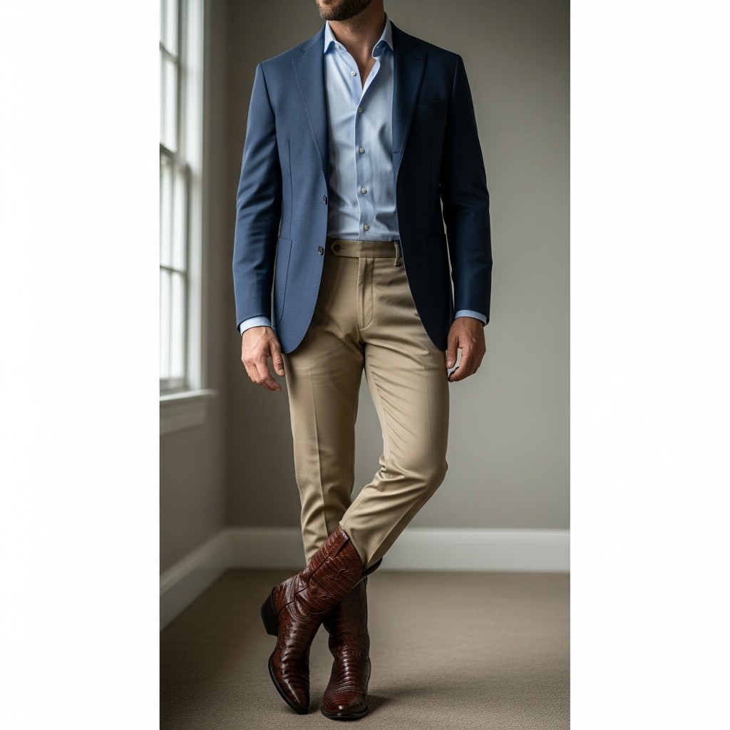 Navy Blazer + Khaki Chinos - Formal Western Style: 40 Outfit Ideas