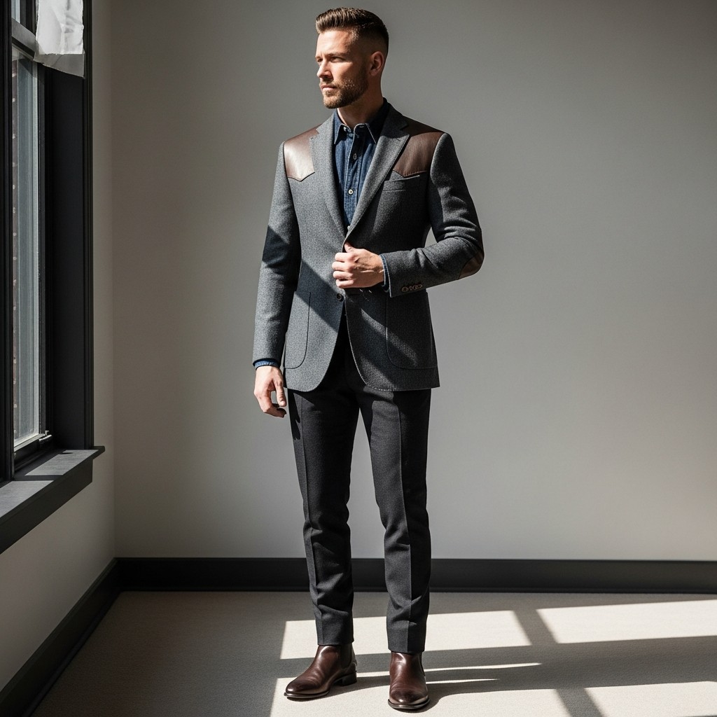 Leather Yoke Blazer - Formal Western Style: 40 Outfit Ideas