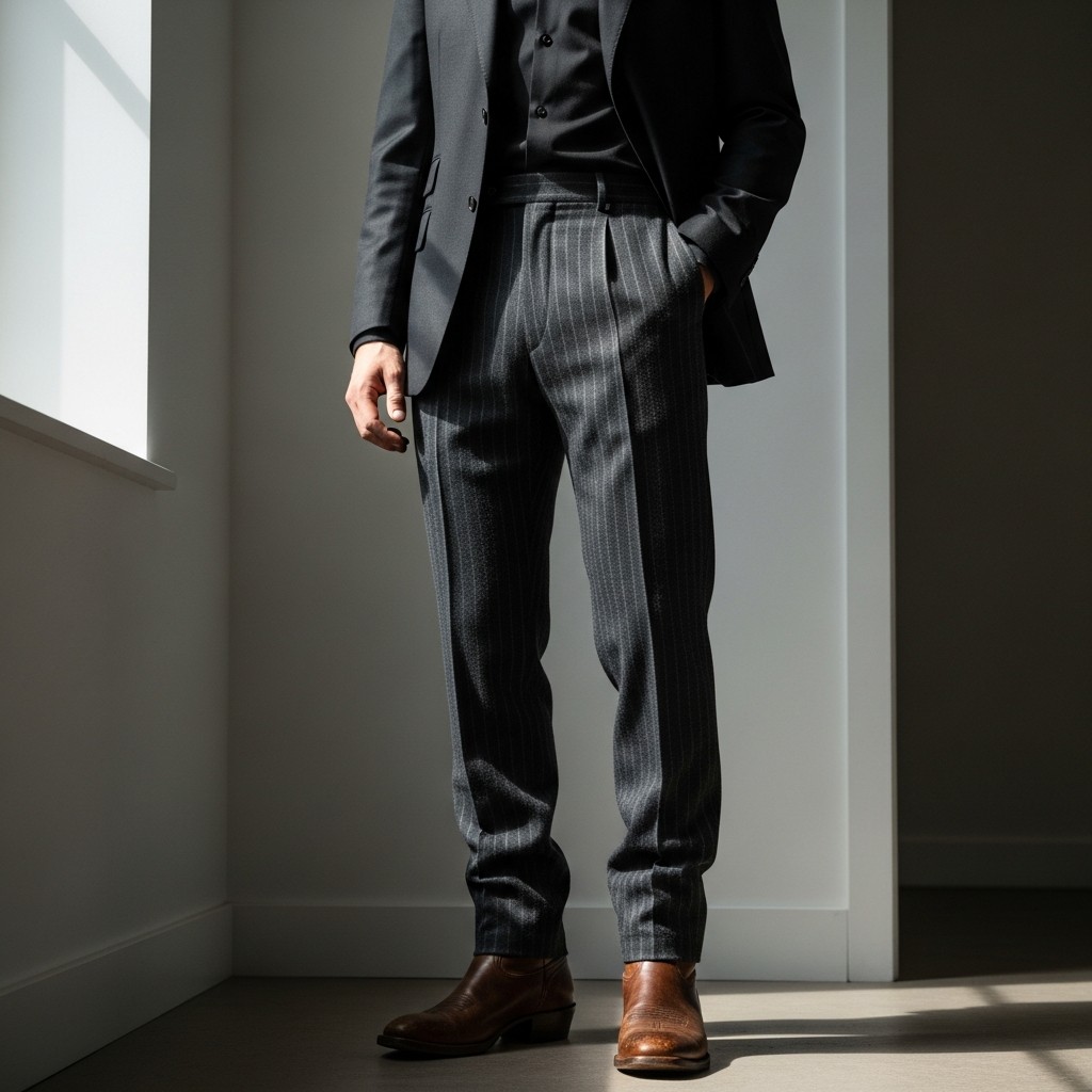 Pinstripes & Boots: The Tailored Western Mix - Formal Western Style: 40 Outfit Ideas