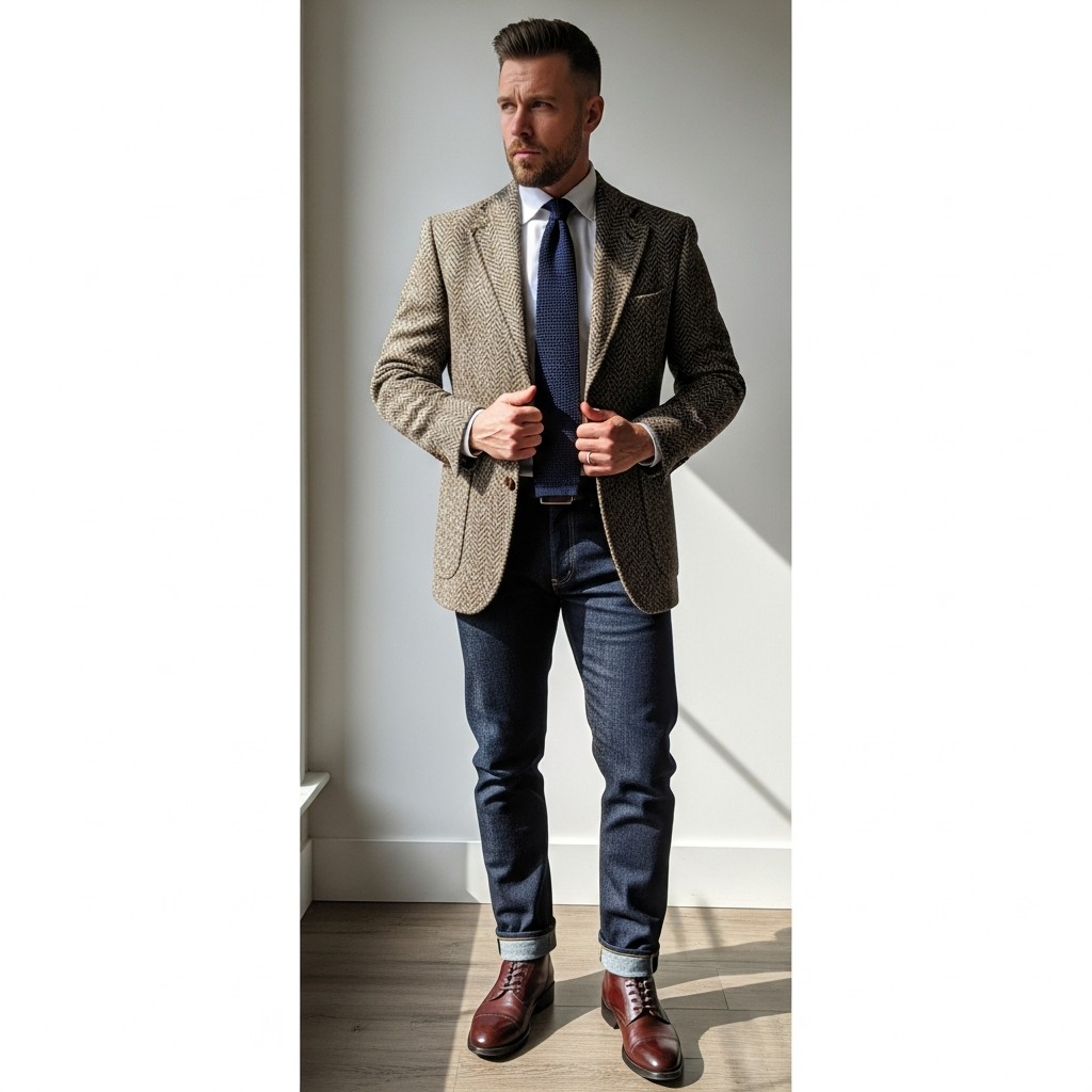 Tweed Sport Coat + Jeans - Formal Western Style: 40 Outfit Ideas