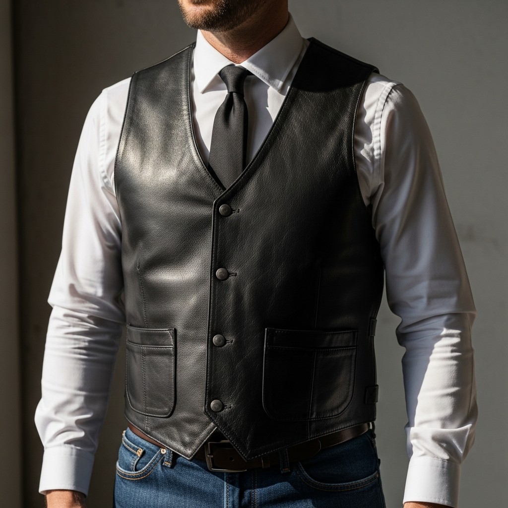 Leather Vest Layer - Formal Western Style: 40 Outfit Ideas
