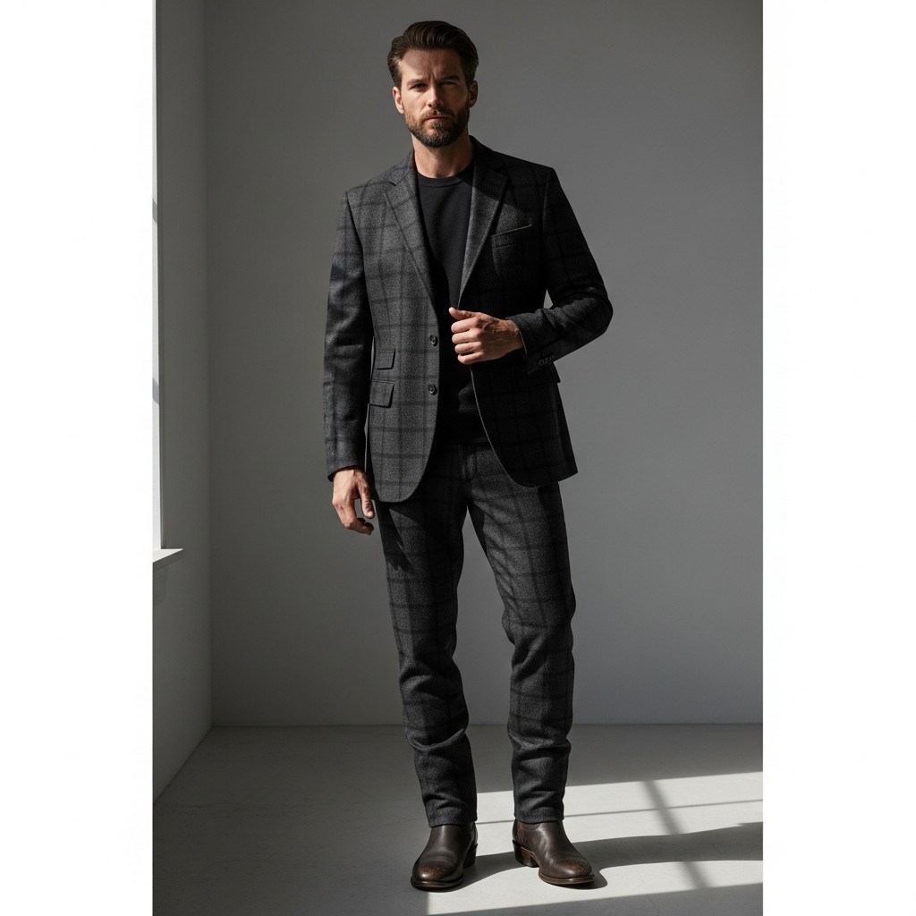 Dark Plaid Suit - Formal Western Style: 40 Outfit Ideas