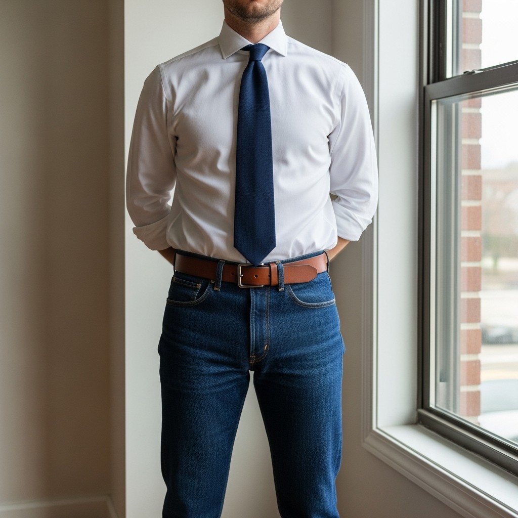 White Shirt, Jeans, Tie - Formal Western Style: 40 Outfit Ideas